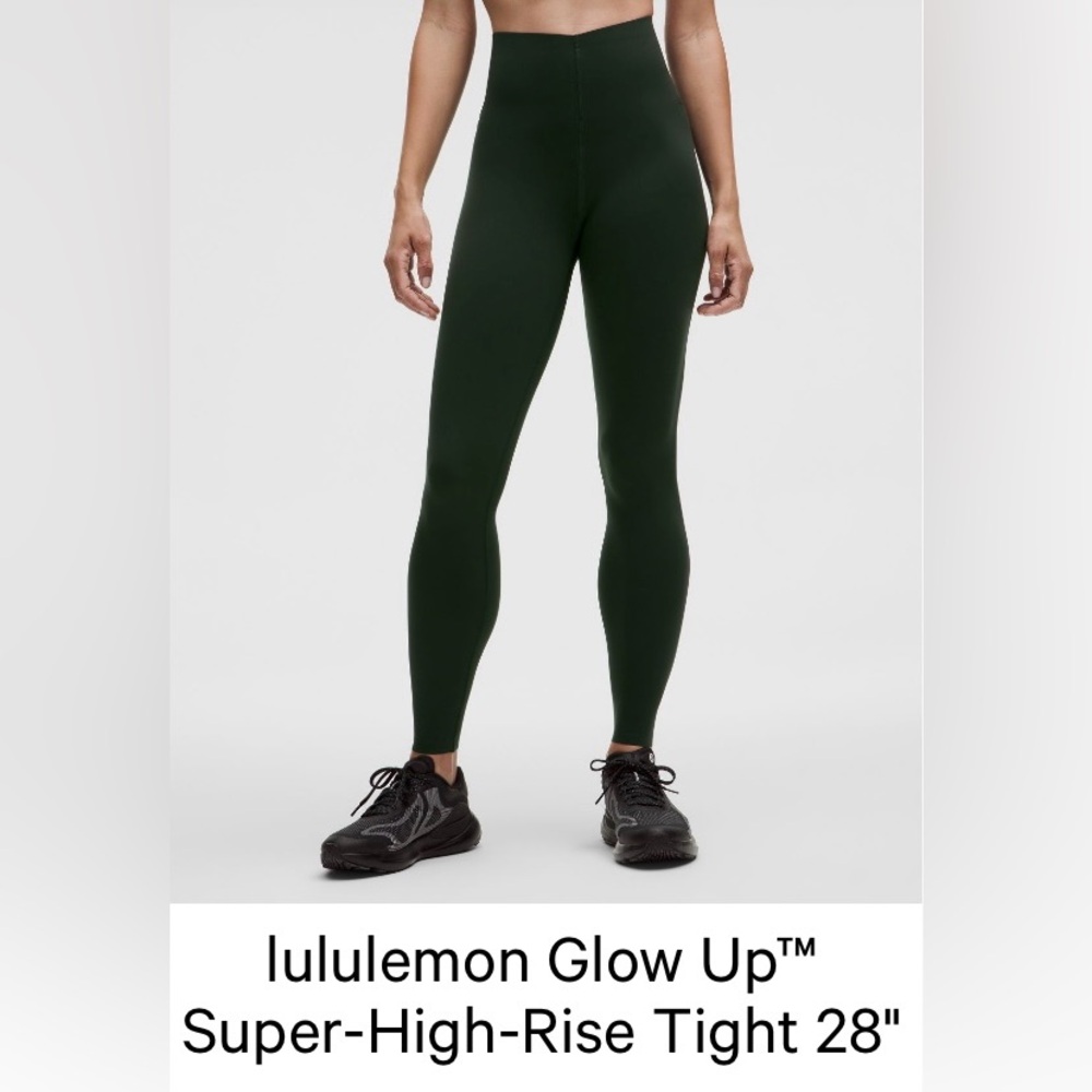 lululemon Glow Up Super-High Rise Tight 28” Rainforest Green Leggings